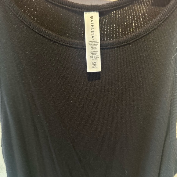ATHLETA Well Rested Rib Sleep Dress XXS Small BLACK Soft Tank Nightgown Lounge - Picture 6 of 8
